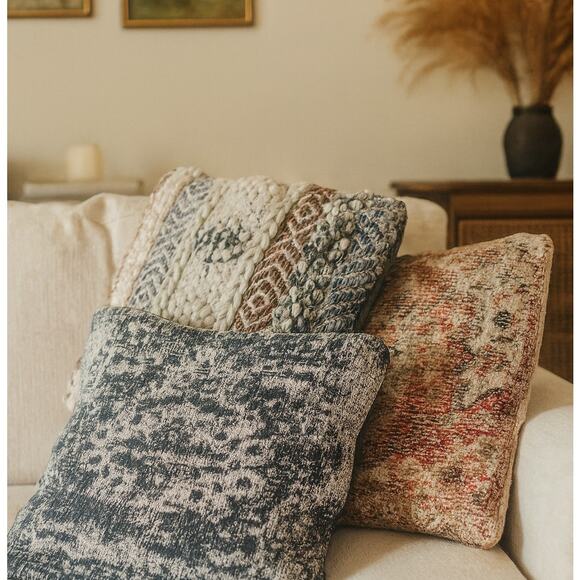 Merchant 41 Lot 3 Turkish Boho Multicolor Wool/Cotton Throw Pillow Cases 18x18 - Picture 1 of 14